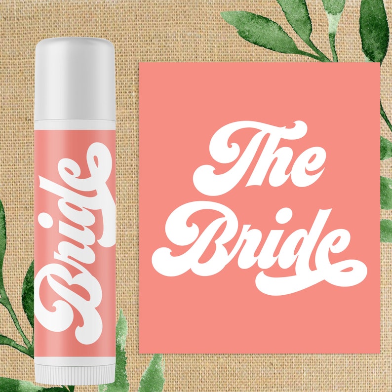 Retro Bachelorette Favors Bride & Babe Lip Balm Bridal Party Favors Bulk Lip Balm for Bridal Shower 70s Theme Goodie Bag Fillers image 4