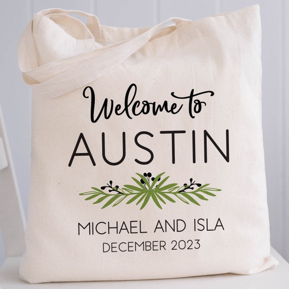 Wedding Welcome Canvas Tote Bag, Personalized Tote, Custom Name