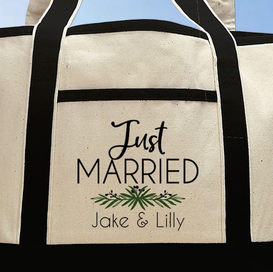 Newlywed Honeymoon Tote Bag Custom Honeymoon Bag Just Etsy