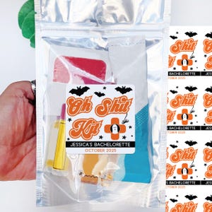Adult Halloween Party Favor Labels + Bags - Funny Halloween Party Supplies | Custom Hangover Recovery Kits | Spooky Bachelorette Favor