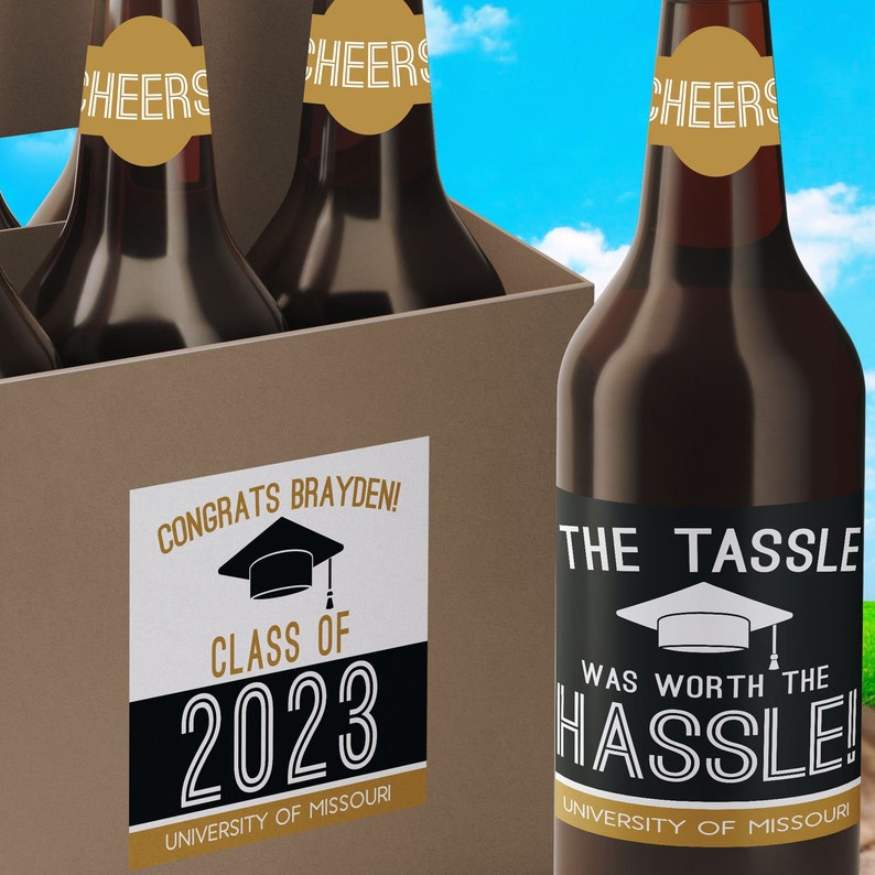 Personalized Graduation Beer Label Stickers | College Grad Gift - Etsy