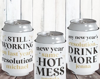 Funny New Year's Eve Can Cooler - Custom NYE Party Favors