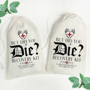 But Did You Die Gothic Recovery Kit Bags | Halloween Favor Bags | Goth Bachelorette & Wedding Hangover Kits
