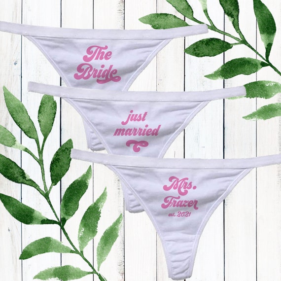 Bridal Shower Gift for Bride to Be Personalized Thong Undies Funny Honeymoon  Lingerie Set Wedding Night Panties Retro Bachelorette -  Canada