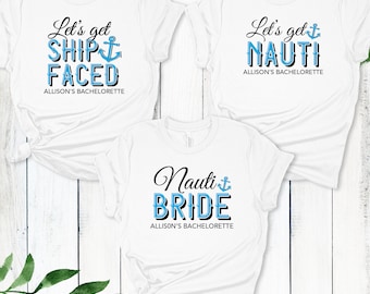 Nautical Bachelorette Tanks, Boat Bachelorette Tank Tops, Let's Get Nauti Shirts, Nauti Bride, Nauti Bridesmaid, Anchor Cruise Boat Bash