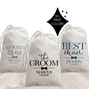 Groomsmen Gift Bags | Personalized Groom’s Crew & Best Man Wedding Favor Bags | Groomsman Gifts image 1