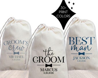 Groomsmen Gift Bags | Personalized Groom’s Crew & Best Man Wedding Favor Bags | Groomsman Gifts