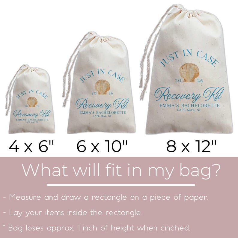 Just In Case Seashell Recovery Kit Bags | Last Toast On The Coast Bachelorette Favor image 8