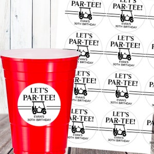 Golf Party Favor Stickers - Bachelor Party Stickers - Custom Labels - Waterproof Plastic Cup Decals - Golf Decorations Adult Party Supplies