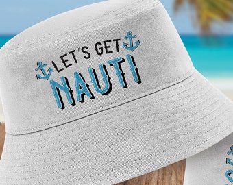 Boat Bucket Hats for Nautical Bachelorette - Cruise Trip Gifts - Let's Get  Ship Faced + Nauti Crew Bucket Hats - Boat Party Accessories