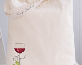 Wine Tote Bags with Name - Winery Bachelorette Party - Custom Wine Tote Bags - Napa Valley Girls Trip Gifts - Wine Weekend Bags -Wine Tour