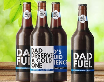 Personalized Dad Beer Labels Father&#39;s Day Gift | Best Dad Ever Beer Stickers | Beer Gift for Dad