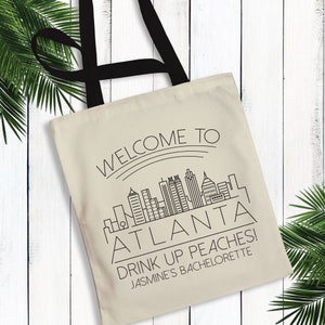 Atlanta Welcome Tote Bags Savannah Bachelorette Bags Welcome to Georgia Wedding Bags Custom Tote Bags for Atlanta Trip or Conference image 5
