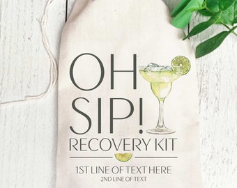 Margarita Oh Sip Recovery Kit Bags - Mexico Hangover Kit Bags - Fiesta Party Favor Bags - Mexico Bachelorette  - Cocktail Hangover Bags