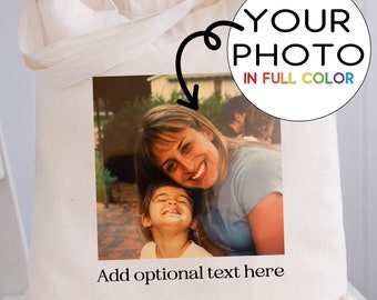 Custom Photo Tote Bag - Personalized Tote Bags with Your Artwork - Kids Drawing on a Tote - Mother's Day Gift - Custom Printed Canvas Bags