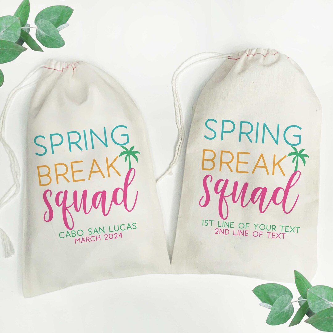 Spring Break Recovery Kit Custom Spring Break Squad Canvas Bag, Girls Trip Favor - Etsy