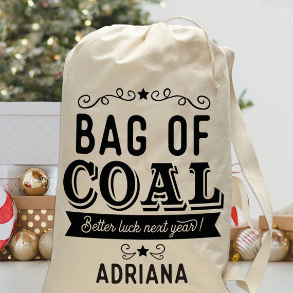 Naughty Santa Large Cotton Tote Shopping Xmas Bag Christmas Present Secret Gift 
