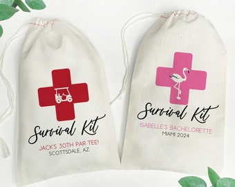 Custom Survival Kit Bags, Bachelorette Party Favors, Birthday Favor Bags - Custom Hangover Recovery Kits for Girls Trip