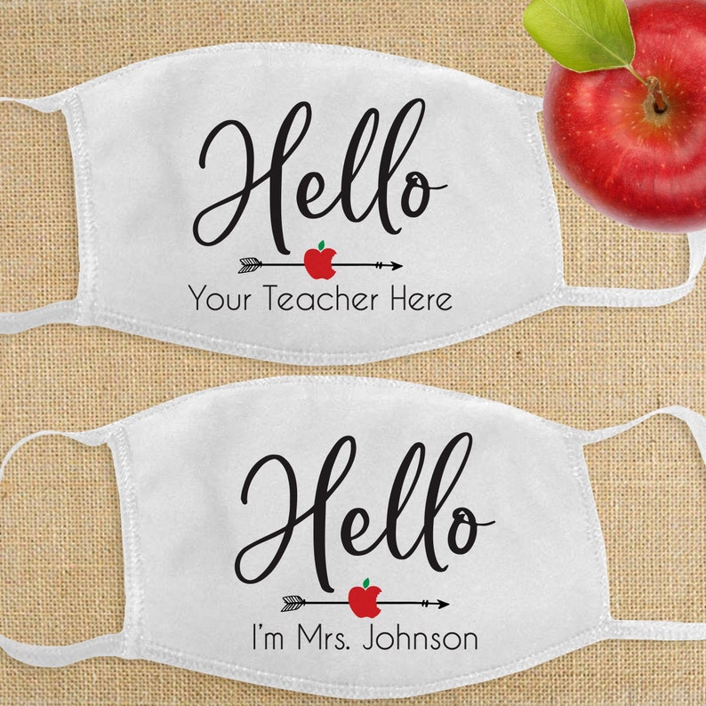 Personalized Teacher Face Mask Back to School Custom Mask Etsy