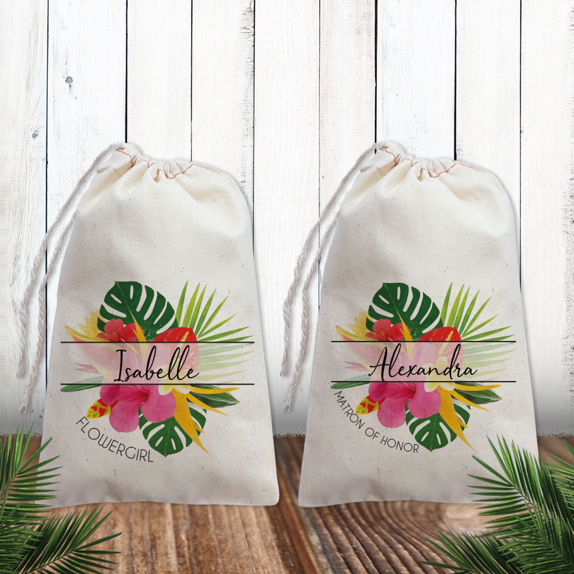 Beach Wedding Party Gift Bags Personalized Bridesmaid Etsy