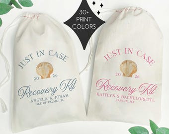 Just In Case Seashell Recovery Kit Bags | Last Toast On The Coast Bachelorette Favor