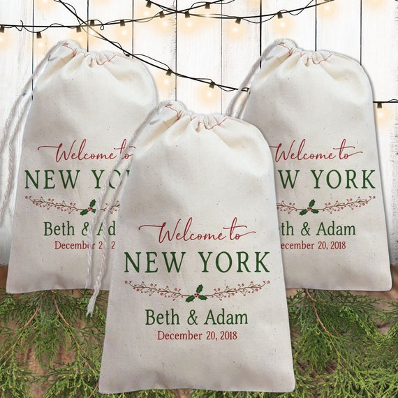 Christmas Wedding Favor Bags December Wedding Welcome Gift Bags