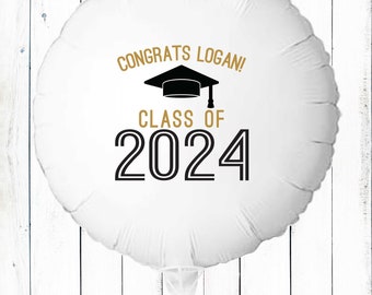 Graduation Party Decorations, Custom Balloons, Congratulations Class of 2024 Balloon for College Grad, High School Graduation Party Supplies