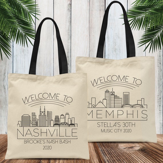 Nashville Wedding Tote Bags, Memphis Tennessee Bags, Southern
