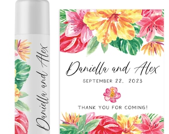 Beach Wedding Favors | Personalized Destination Wedding Lip Balm Labels | Tropical Jamaica Wedding