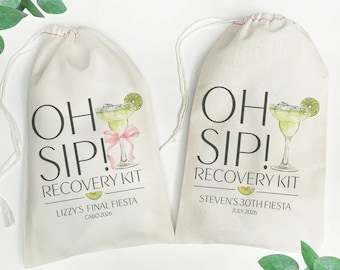 Margarita Oh Sip Recovery Kit Bags | Mexico Hangover Kit Bags | Final Fiesta Bachelorette Party Favors