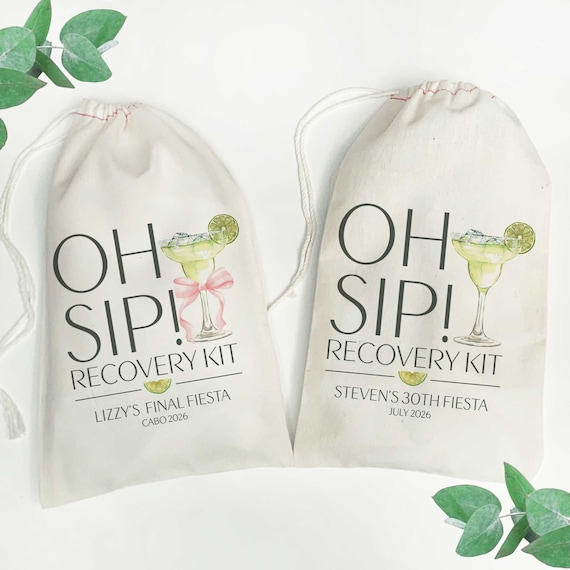Margarita Oh Sip Recovery Kit Bags | Mexico Hangover Kit Bags | Final Fiesta Bachelorette Party Favors