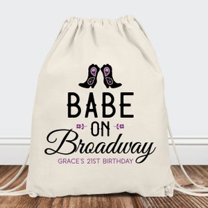 Nashville Bags for Girls Trip - Nashty Bachelorette Party Favor Bags - Babe on Broadway - Nash Bash Gift Bags - Nashville Birthday Favors