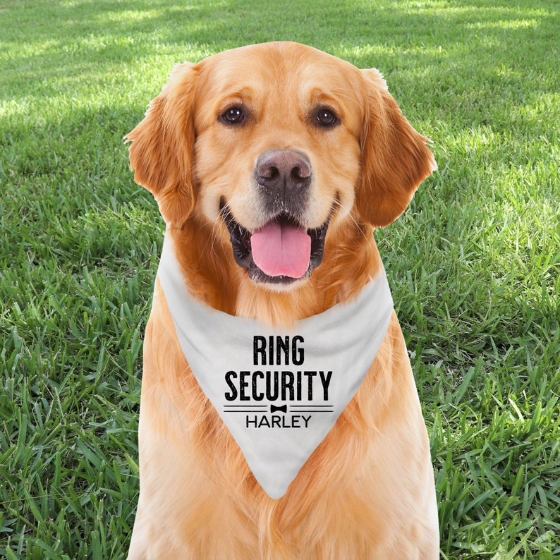 Ring Bearer Dog Bandana With Name Ring Security Wedding Dog | Etsy