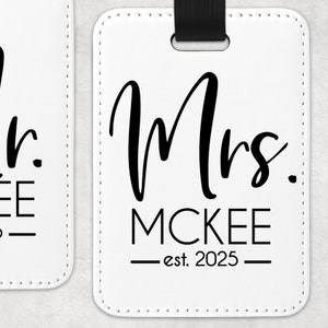 Etiqueta de equipaje personalizada para Sr. y Sra. / Regalo de luna de miel / Regalo de boda para parejas. Etiquetas de viaje. imagen 7