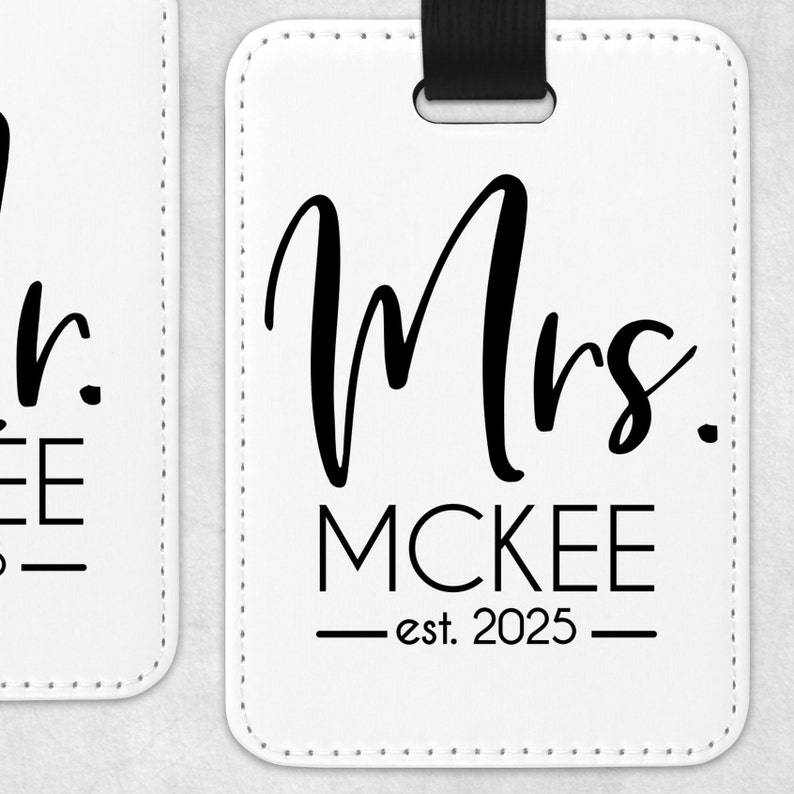 Etiqueta de equipaje personalizada para Sr. y Sra. / Regalo de luna de miel / Regalo de boda para parejas. Etiquetas de viaje. imagen 7