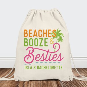 Beach Booze & Besties Tote Bag - Bachelorette Party Bag - Girls Trip Bags - Welcome Gift Bags - Best Friends Trip - Mexico Hawaii Getaway image 4