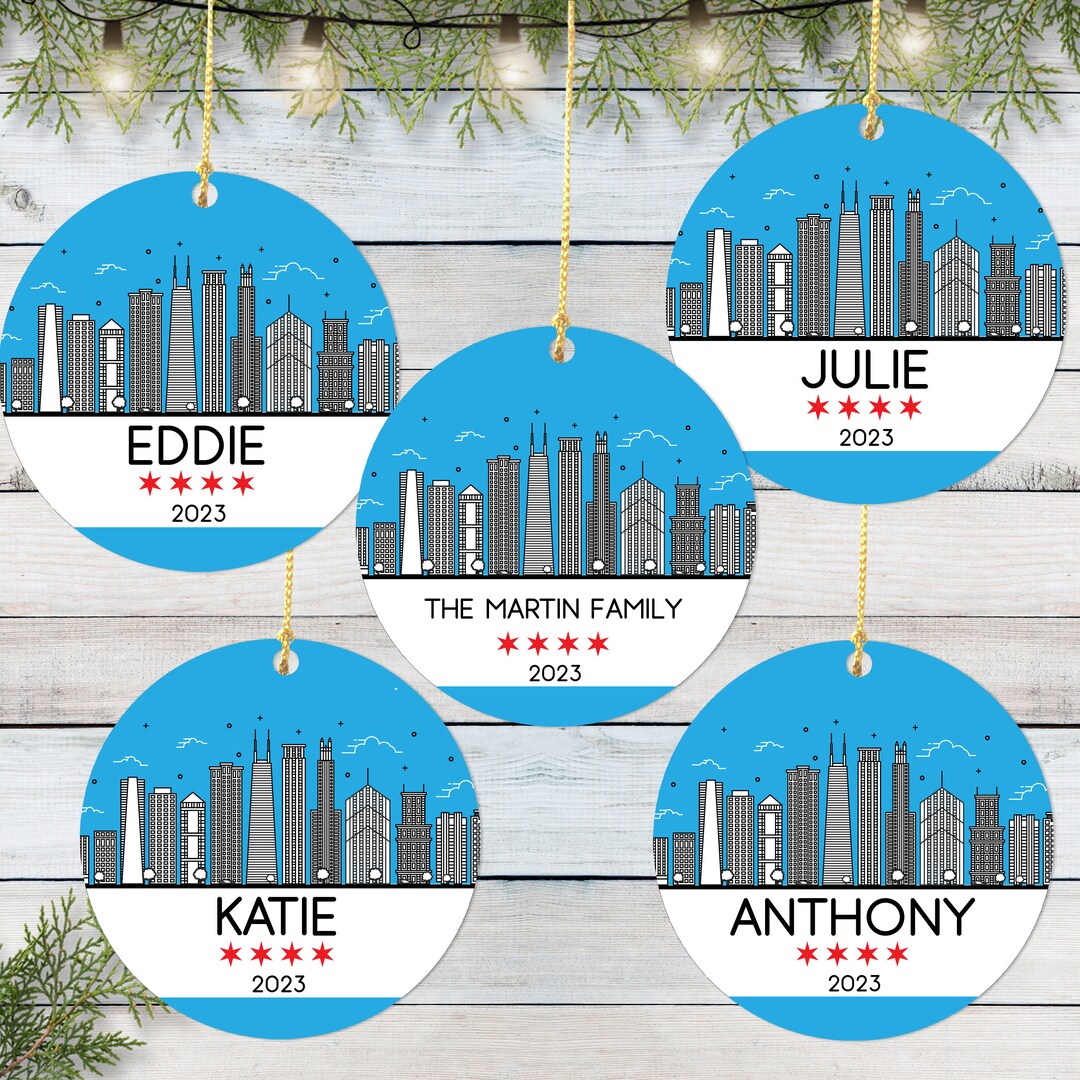 Chicago Ornament Chicago Christmas Gifts, Chicago Flag Ornaments