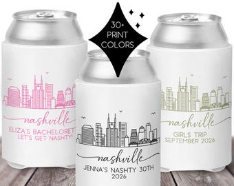 Custom Nashville Can Cooler - Nashty Bachelorette | Nash Bash Girls Trip | Music City Bachelor Party Gift