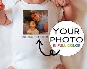 Custom Photo Onesies® - Your Photo Printed on Baby Bodysuit or Shirt - Unique Baby Shower Gift - Family Photo Gift New Baby Keepsake Onesie®