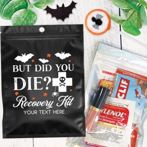 Halloween Hangover Kit Bag - But Did You Die Recovery Kits - Adult Halloween Party Supplies - Halloween Party Decor - Funny Halloween Favors