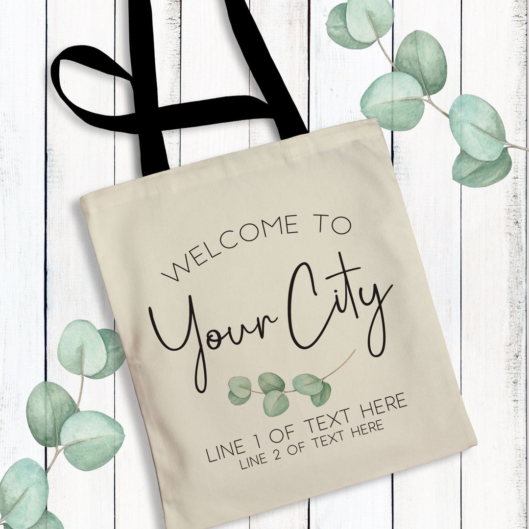 Eucalyptus Wedding Welcome Bags Destination Wedding Tote Bags