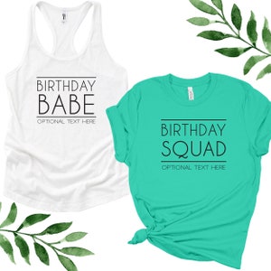 Womens Birthday Tank Tops, Matching Birthday Squad Shirts, Custom Birthday Babe Shirt, Birthday Girls Trip Outfits, Birthday Gift for Her