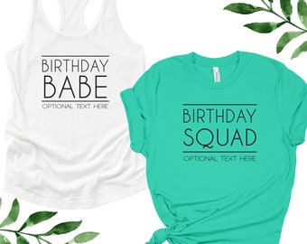 Womens Birthday Tank Tops, Matching Birthday Squad Shirts, Custom Birthday Babe Shirt, Birthday Girls Trip Outfits, Birthday Gift for Her