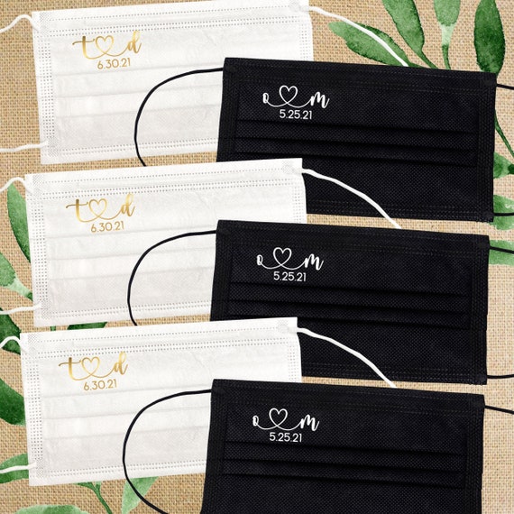Wedding Masks for Guests Bulk Disposable Masks Custom Face Masks