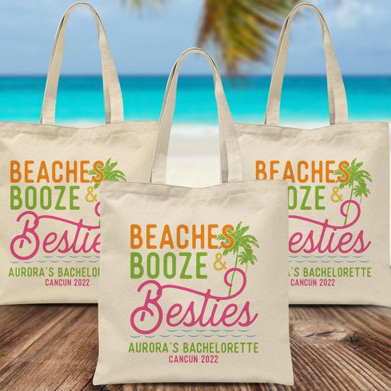Personalized Bag Beach Bag Bridesmaid Bag Bachelorette Gift Bag with Name  Large Beach Tote Custom Gift Bachelorette Party Gift (EB3330ANS)