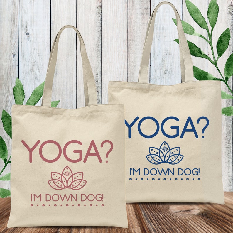 Yoga Gift, Yoga Bag, Funny Yoga Tote, Meditation, Yoga Lover, Yoga, I'm Down Dog Bag, Gift For Her, Gifts for Mom, Yoga Teacher, Canvas Tote afbeelding 4