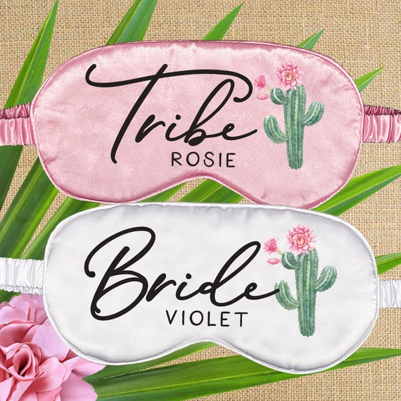 Cactus Bachelorette Party Favors - Personalized Cactus Silk Sleep Masks for Scottsdale Bridal Shower Trip, Sedona Bach, Desert Wedding Il_570xn