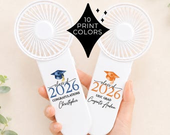 Personalized Graduation Mini Hand Fan | Class Of 2026 Party Favor | Graduation Party Gift