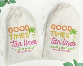 Beach Party Favor Bags for Adults - Beach Trip Gift Bags - Tropical Party Supplies - Beach Birthday Gift Bags - Custom Canvas Beach Bags