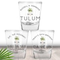 Custom Palm Tree Shot Glasses For Tropical Trip | Personalized Beach Bachelorette or Birthday Party Favors